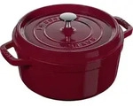 STAUB Gusseisen Br&auml;ter/Cocotte, rund 24cm, 3,8L, bordeauxrot - Dunkelrot