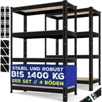 MASKO&reg; 2er-Set Lagerregal Schwerlastregal Kellerregal, verstellbare Ablagen,...