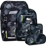 Beckmann Schulranzenset Classic Maxi - 6-Tlg. Set Camo Rex Black - Schwarz