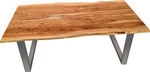 SIT Baumkante-Esstisch 140 x 80 cm | Tischplatte Akazie natur antikfinish | Gestell