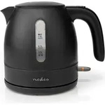 Nedis Wasserkocher - 1.0 l - Kunststoff - Schwarz - Um 360 Grad drehbar - Verdecktes