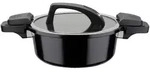 GSW Energiespartopf mit Glasdeckel Gourmet Nero 24cm, 4 L, Schwarz - Schwarz