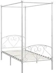 vidaXL Himmelbett-Gestell Wei&szlig; Metall 90 x 200 cm - Wei&szlig;