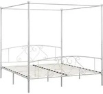 vidaXL Himmelbett-Gestell Wei&szlig; Metall 180 x 200 cm - Wei&szlig;