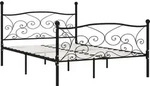 vidaXL Bettgestell mit Lattenrost Schwarz Metall 160 &times; 200 cm - Schwarz