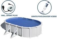 GRE Ovaler Stahlwandpool in Wei&szlig; KITPROV508 &ndash; 500 x 300 x 132 cm, Komplettset +
