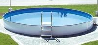 Steinbach Stahlwand Swimming Pool "Styria rund" sandfarbene Poolfolie &Oslash; 400 x...