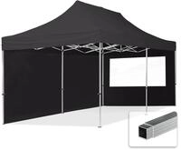 TOOLPORT 3x6m Aluminium Faltpavillon, inkl. 2 Seitenteile, schwarz