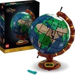 LEGO Ideas Globus Set f&uuml;r Erwachsene, 3D Weltkugel zum Basteln, Vintage Modell als