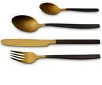 Echtwerk Tafelbesteck "Positano Due" - Gold/Black Edition, 24-teilig, f&uuml;r 6
