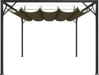 vidaXL Gartenpavillon mit Ausziehbarem Dach 3x3 m Taupe 180 g/m&sup2;