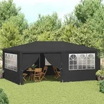 vidaXL Profi-Partyzelt mit Seitenw&auml;nden 4&times;6 m Anthrazit 90 g/m2 - Grau