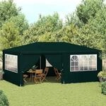 vidaXL Profi-Partyzelt mit Seitenw&auml;nden 4&times;6 m Gr&uuml;n 90 g/m&sup2;
