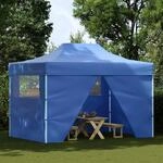 vidaXL Profi-Partyzelt Faltbar mit 4 Seitenw&auml;nden 3&times;4m Stahl Blau