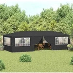 vidaXL Profi-Partyzelt mit Seitenw&auml;nden 4&times;9 m Anthrazit 90 g/m2 - Grau