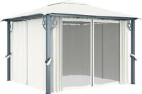 vidaXL Pavillon mit Vorh&auml;ngen 300 x 300 cm Creme Aluminium