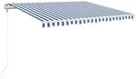 vidaXL Markise Automatisch Einziehbar 400x350 cm Blau und Wei&szlig;