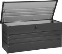 BELIANI Gartentruhe Graphitgrau Metall 400 L 132 x 62 cm Wasserdicht...