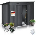 KESSER&reg; - Ger&auml;tehaus L Metall 4 m3 mit Fundament | 194x112x181 cm | 2x Schiebet&uuml;r