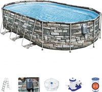 Bestway 3890-48092-3891, Rahmen-Gartenpool 610 x 366 x 122 cm 13-in-1 Bestway...