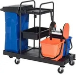 HOMCOM HOMCOM Reinigungswagen Reinigungswagen Systemwagen mit 4 R&auml;dern 2 Eimer