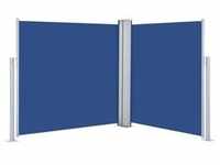 vidaXL Ausziehbare Seitenmarkise Blau 120 x 600 cm