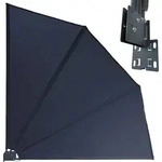 Balkonf&auml;cher 140 x 140 cm Grau, Easy Mount Wandplatte, Balkon Sichtschutz F&auml;cher