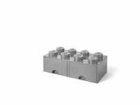 LEGO Aufbewahrungsbox mit Schublade mit 8 Noppen, steingrau