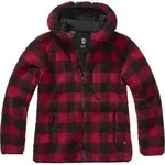 Brandit Ladies Teddyfleecejacke Hood, rot/schwarz - Schwarz/Rot - 3XL