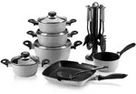 Karl Kr&uuml;ger 17/GR Aluguss-Set 17-teilig - antihaft-versiegeltes Topf- und...