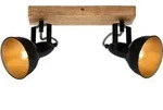 Deckenleuchte Spotleuchte Schwenkbar E14 25 W schwarz Metall-Holz Briloner - Schwarz