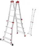 Hailo M80 Alu-Multifunktionsleiter - Schiebeleiter 4 x 4 Sprossen belastbar bis 150