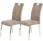 Hela Tische, 2er Set Esszimmerstuhl, Vierfu&szlig;-Stuhl Susi - Microfaser Vintage Beige -