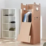 3 x Kleiderbox 60 kg Traglast stabiler Kleiderkarton mit Kleiderstange 2-wellig