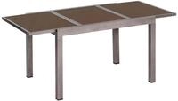 Merxx Gartentisch ausziehbar 120/180 x 90 cm braun - Aluminium