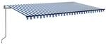 vidaXL Automatische Markise mit LED & Windsensor 500x300 Blau und Wei&szlig;
