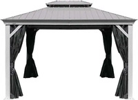 Sojag 500-9164343, Sojag Messina 1216 Pavillon mit festem Dach mit Moskitonetz 4x5 m