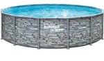 Summer Waves Elite Frame Pool Aufstellpool rund Komplettset Steinoptik &Oslash; 427x107 cm