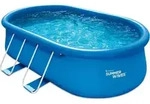 Summer Waves Quick Up Pool aufblasbarer Pool oval Inkl. Zubeh&ouml;r Blau 457x305x107 cm