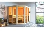 Karibu Sauna Innensauna Ava Eckeinstieg Ofen 9 kW externe Strg easy 231x196x198 cm