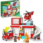LEGO 10970 DUPLO Feuerwehrwache mit Hubschrauber, Feuerwehr-Spielzeug aus Bausteinen