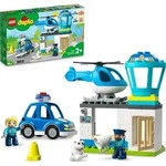 LEGO 10959 DUPLO Polizeistation mit Hubschrauber, Polizeiauto und Steine,