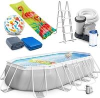 Intex Prism Frame Oval Swimming Pool 610x305x122 cm Schwimmbecken Komplett-Set mit