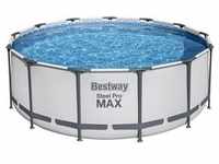 Bestway® Steel Pro MAXTM Aufstellpool Komplett-Set mit Filterpumpe Ø 396 x 122 cm,