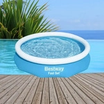 Schwimmbad 57456-Blau, Schwimmbad Bestway runder aufblasbarer Fast-Set-Pool -...