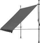 Klemmmarkise 250x130cm Grau Balkonmarkise Sonnenschutz Terrassen&uuml;berdachung