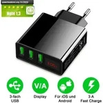 Eaxus&reg; USB Ladeger&auml;t 3A - 3 Port Handy Netzteil mit LCD-Display &