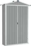 vidaXL Ger&auml;tehaus Grau 116x45x175 cm Verzinkter Stahl