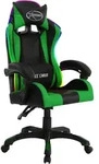 vidaXL Gaming-Stuhl mit RGB LED-Leuchten Gr&uuml;n und Schwarz Kunstleder - Schwarz/Gr&uuml;n