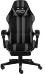 vidaXL Gaming-Stuhl mit Fu&szlig;st&uuml;tze Schwarz und Grau Kunstleder - Grau